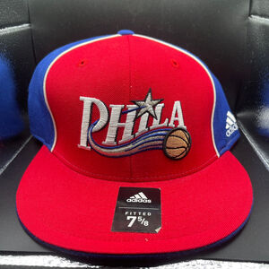 Retro Adidas Philadelphia 76ers NBA Fitted Hat Size 7 5/8